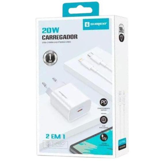 Imagem de Carregador Turbo USB-C Para Lightning cabo 20w - Sumexr