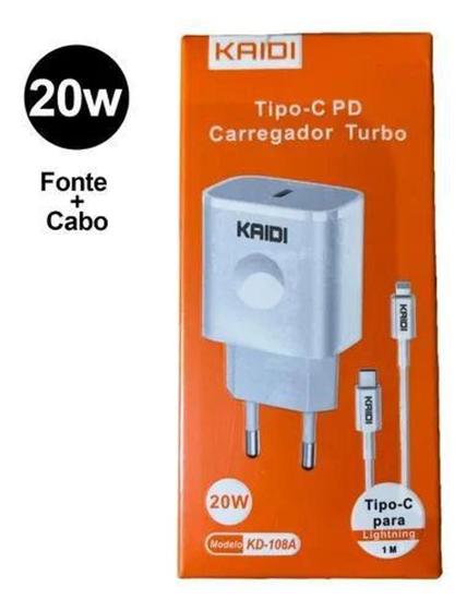 Imagem de Carregador Turbo Usb Quick Charge 3.0 Carga Rápida Com Cabo - Kaidi