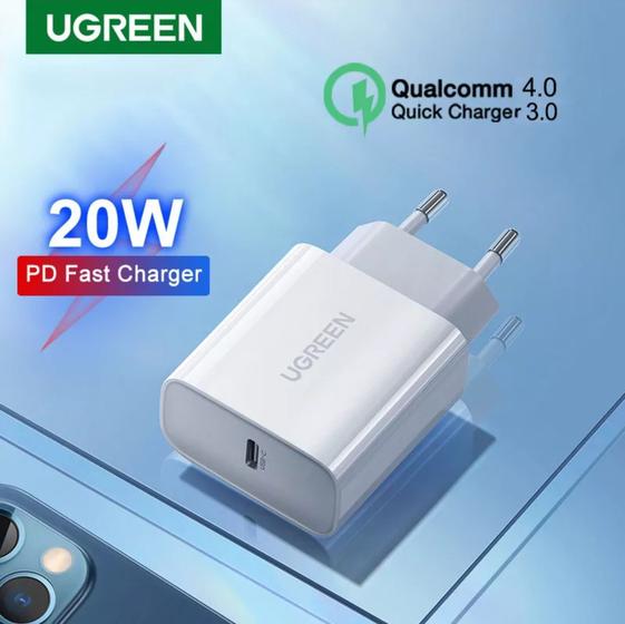 Imagem de Carregador UGREEN 20W PD Power Delivery 3.0 Quick Charge 4.0+/3.0 FCP