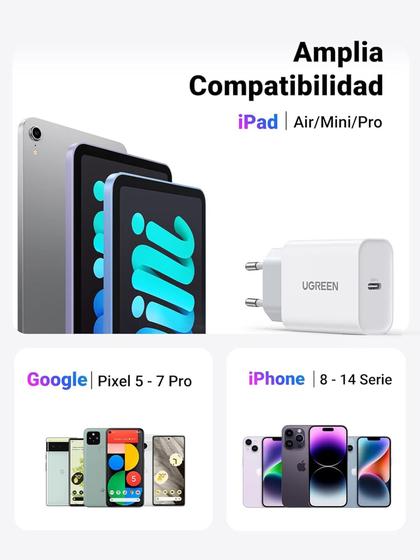 Imagem de Carregador UGREEN 30W USB C Tipo C PD 3.0 suporta 25W 20W rápido Para iPhone-16-15/Series-iPad