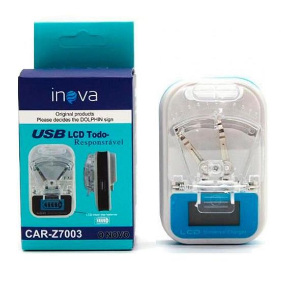 Imagem de Carregador Universal de Bateria LCD Digital Com USB Inova - CAR-Z7003