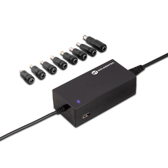 Imagem de Carregador Universal para Notebook Bivolt 90W com 08 conectores  Goldentec