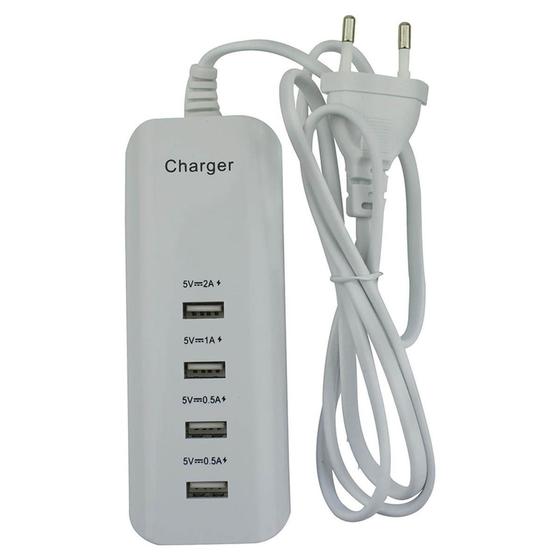 Carregador Usb 4 Portas 0.5a A 2a Branco 044-2004 ChipSCE Menor preço em Carregador Usb 4 Portas 0.5a A 2a Branco 044-2004 ChipSCE