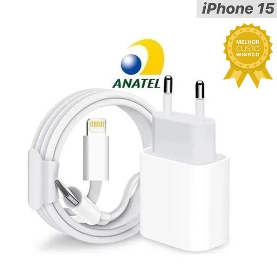 Imagem de  Carregador Usb-c 20W Turbo Compatível Modelo iPhon 15 16  Cor Branco