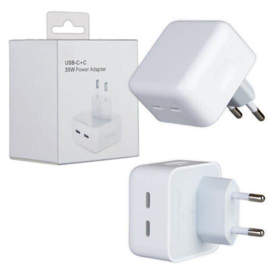 Imagem de Carregador Usb-C 35W Turbo Compatível com Iphone-11-12-13-14 - Adaptador Tomada com duas portas