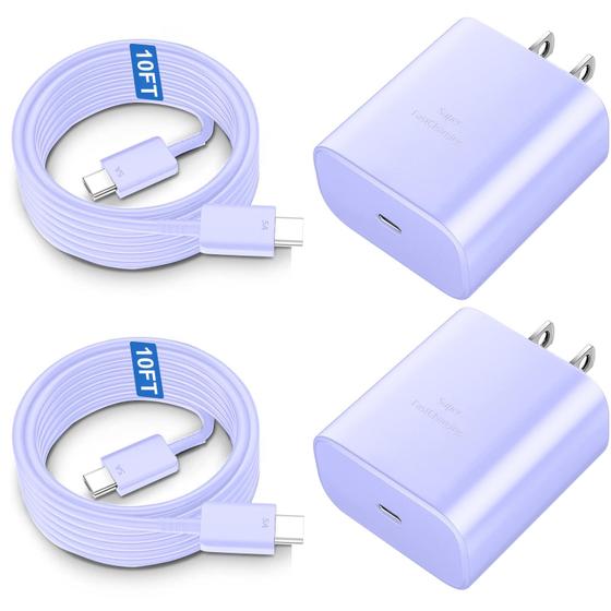 Imagem de Carregador USB-C Auorld 45W Samsung - Carregamento Super Rápido (Roxo)