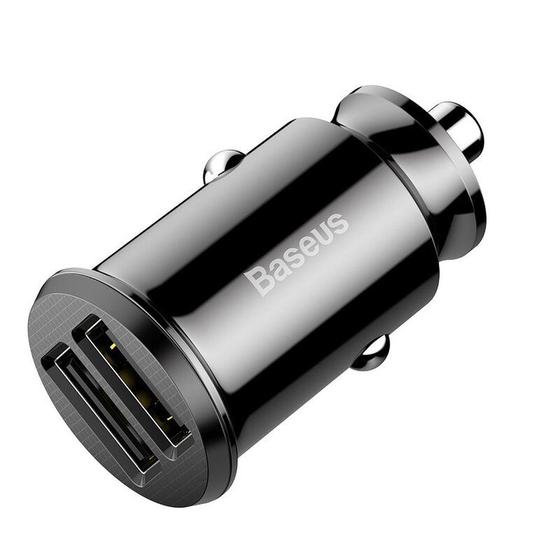 Carregador USB Duplo Veicular Baseus 15W Menor preço em Carregador USB Duplo Veicular Baseus 15W