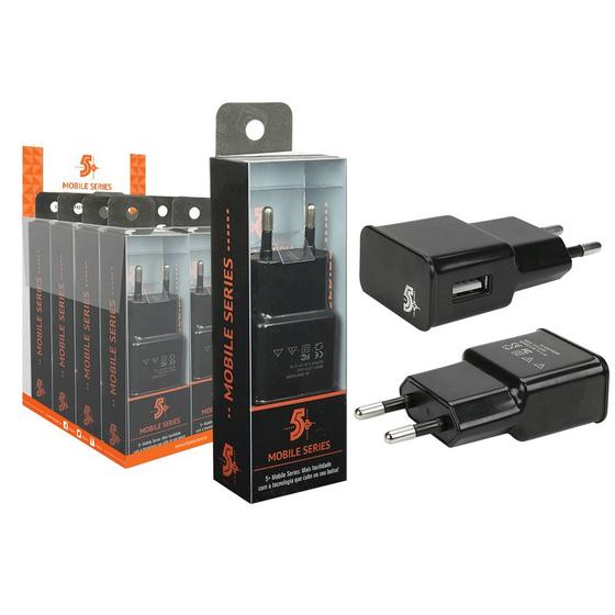 Imagem de Carregador USB MOBILE - USB DE PAREDE - 5V 2.1A - PRETO