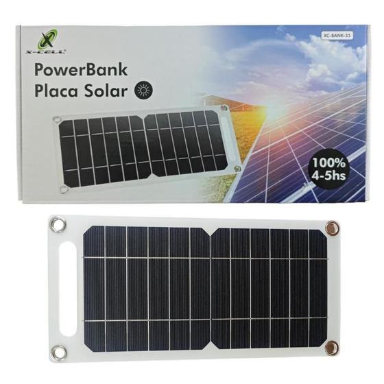 Imagem de Carregador USB Portátil Por Energia Solar Power Bank 20W