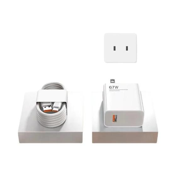 Imagem de Carregador USB Rápido 67W para Xiaomi 14, 13T, 12 Lite, 11 Ultra, Redmi Note e Poco - Tipo C