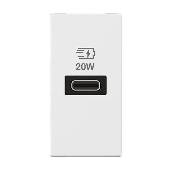 Imagem de Carregador USB Tipo-C 20W Power Delivery Branco 571696B Arteor Legrand