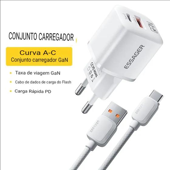 Imagem de Carregador USB Tipo C Essager GaN 20W