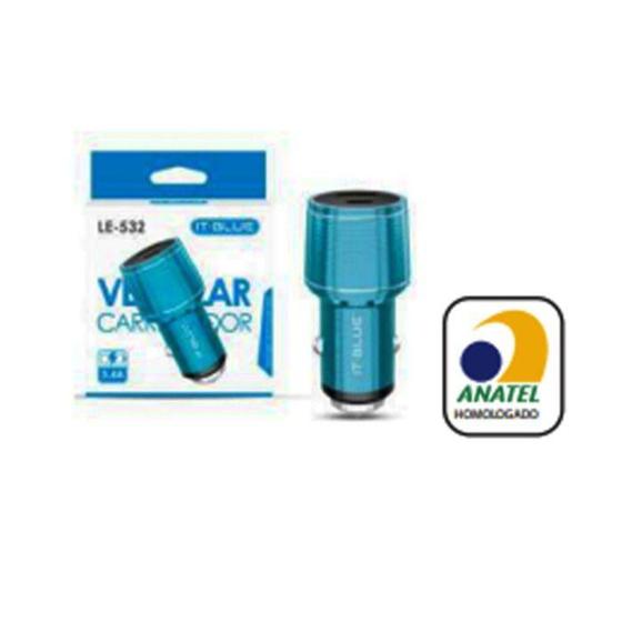 Imagem de Carregador veicular 1 usb + 1 type-c le532 - ITBLUE