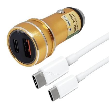Imagem de Carregador Veicular 2 entradas USB 3.4A + Cabo tipo C