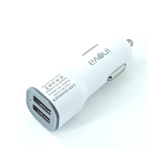 Imagem de Carregador Veicular Branco 2 portas usb car charge Inova