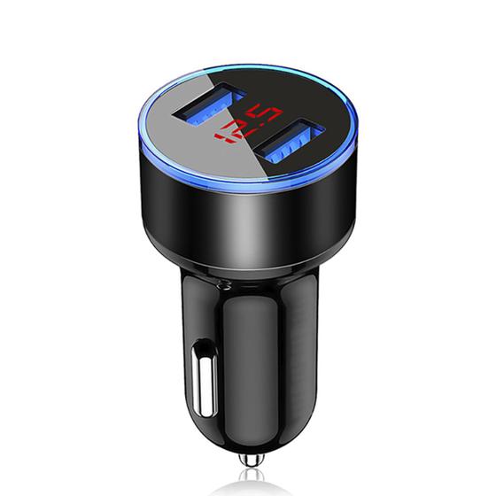 Imagem de Carregador Veicular Carro universal USB 3.0 com duas entradas com displey de led