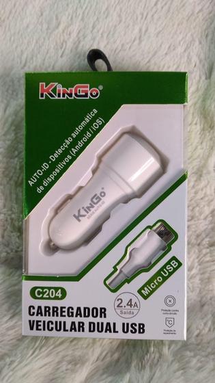 Imagem de Carregador Veicular KINGO 2.4mAh modelo:C204 V8