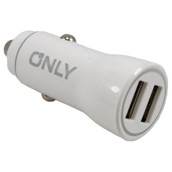 Imagem de Carregador Veicular Only Powered Mod 36 - 2X USB - USB/Lightning - 3.1A - Branco