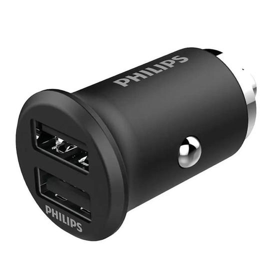 Imagem de Carregador Veicular Philipis 2 USB 4,8A, 24W - PHILIPS