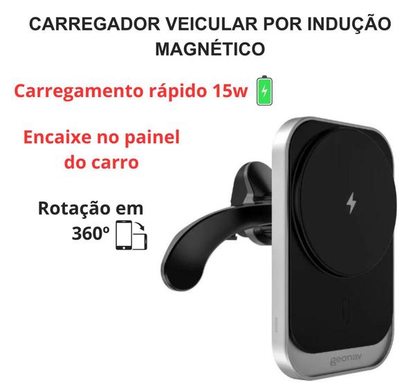 Imagem de Carregador Veicular por Indução Magnético Carregamento Rápido 15W by Geonav