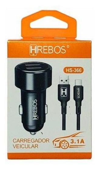 Imagem de Carregador veicular tipo c 3.1 hrebos