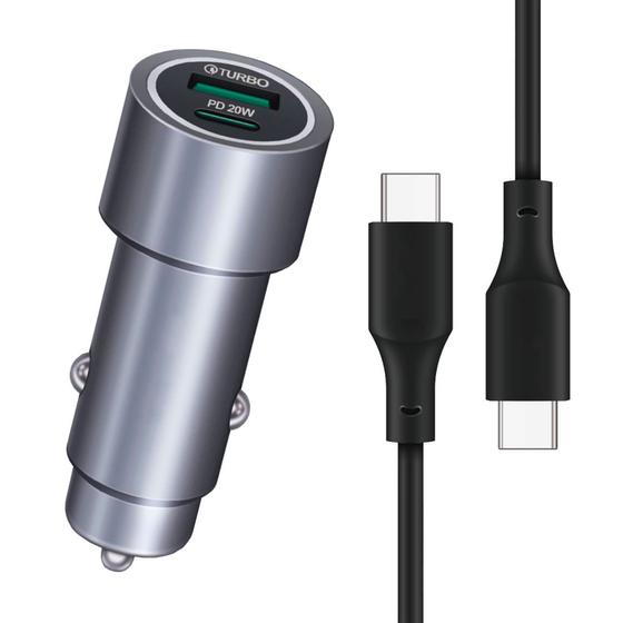 Imagem de Carregador Veicular Turbo com Cabo Tipo-C 1M para Carro