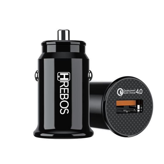 Carregador Veicular Turbo Power 4.0 HREBOS HS-308 Preto Menor preço em Carregador Veicular Turbo Power 4.0 HREBOS HS-308 Preto