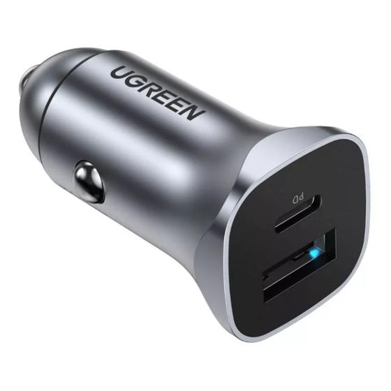 Imagem de Carregador Veicular Ugreen USB-C PD + USB QC 24w