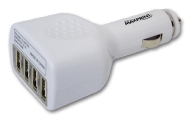 Imagem de Carregador Veicular USB - com 4 portas USB - 3.1A - Maxprint 52417