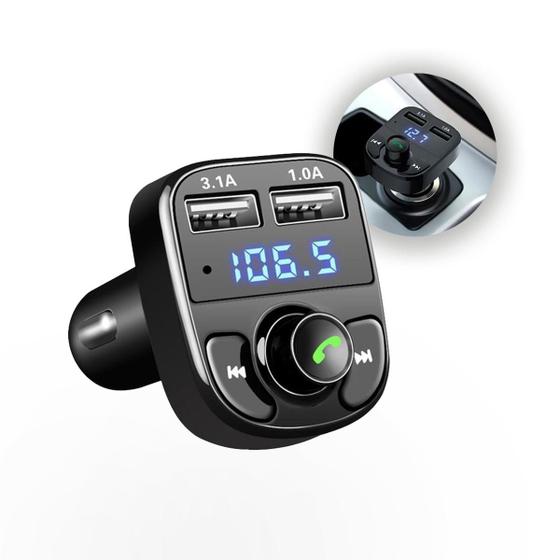 Imagem de Carregador Veicular USB Transmissor FM Mp3 Sem Fio Bluetooth