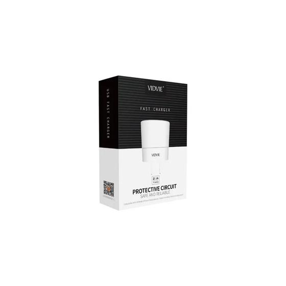 Imagem de Carregador Vidvie 2.1A com Quick Charge - 2 Portas USB e Cabo Tipo C de 1m