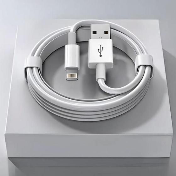 Imagem de Carregamento Rápido com Cabo Lightning - Conector USB para iphones