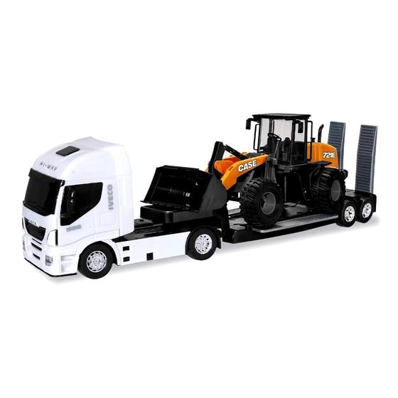 Carreta de Brinquedo Iveco com Trator Case Realistas Usual - Usual ...