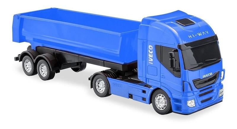 Brinquedo Caminhão Baú Hi Way Iveco Azul