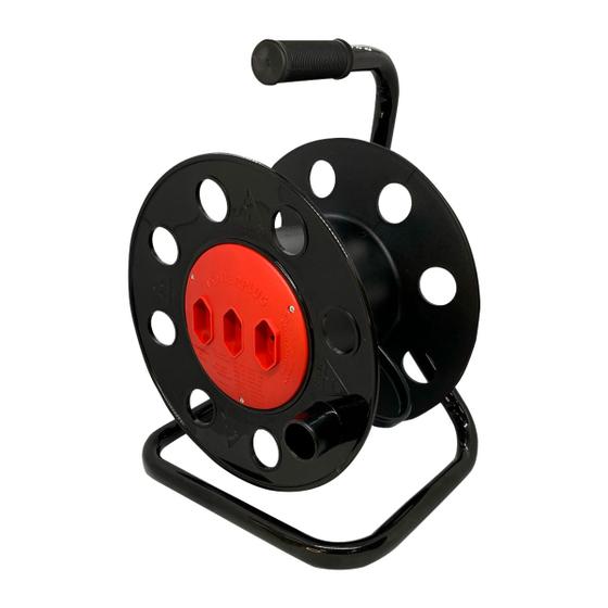 Carretel Com 3 Tomadas para Extensão Eletrica Até 40m Tripolar 3x2.5mm Menor preço em Carretel Com 3 Tomadas para Extensão Eletrica Até 40m Tripolar 3x2.5mm
