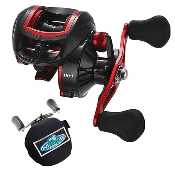 Imagem de Carretilha CMIK 19 Rolamentos Drag 8kg Com Capa de Proteção Makis Fishing