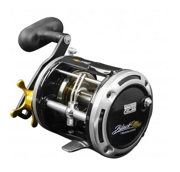 Imagem de Carretilha de pesca marine sports black max 20  7 rolamentos  4.3:1 - pesca media/pesada