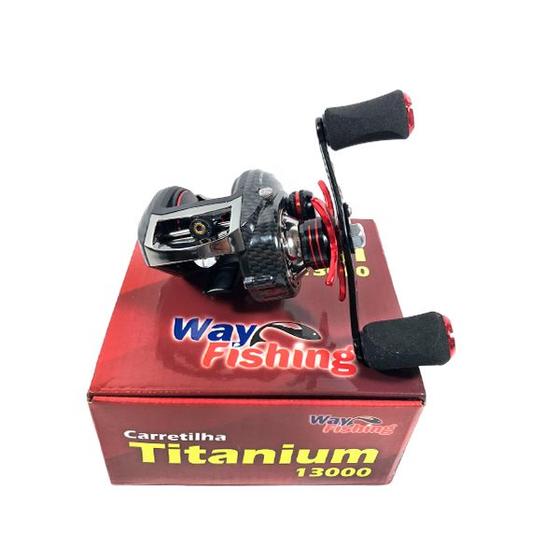 Imagem de Carretilha Pesca Way Fishing Titanium 13000 7.1:1 13Rol. Perfil Baixo Drag 4,5Kg