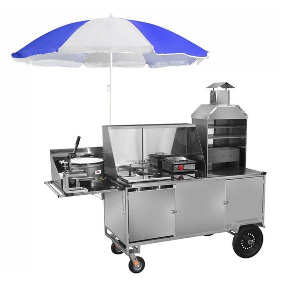 Carrinho 5 em 1 Cefaz Churrasco HotDog Lanche Salgado e Batata Frita Inox LC33P/GS Menor preço em Carrinho 5 em 1 Cefaz Churrasco HotDog Lanche Salgado e Batata Frita Inox LC33P/GS