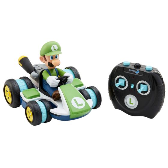 Imagem de Carrinho a Controle Remoto Super Mario 08988-PLY Nintendo Mario Kart 8 Luigi Mini, 2.4Ghz, com direção de função completa Criar 360 giros, whiles & drift até 100 range - Para crianças de 4 anos mais