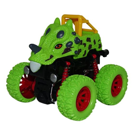 Imagem de Carrinho A Fricção Com Amortecedor Monster DINOSAUR STUNT CAR 4x4 Giro 360º - HM TOYS