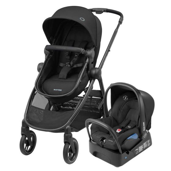 Imagem de Carrinho Anna³ cor Black com Bebê Conforto e Base Maxi Cosi