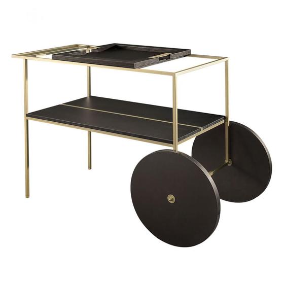 Imagem de Carrinho Bar/ Chá Sydem Ébano Com Metal Dourado