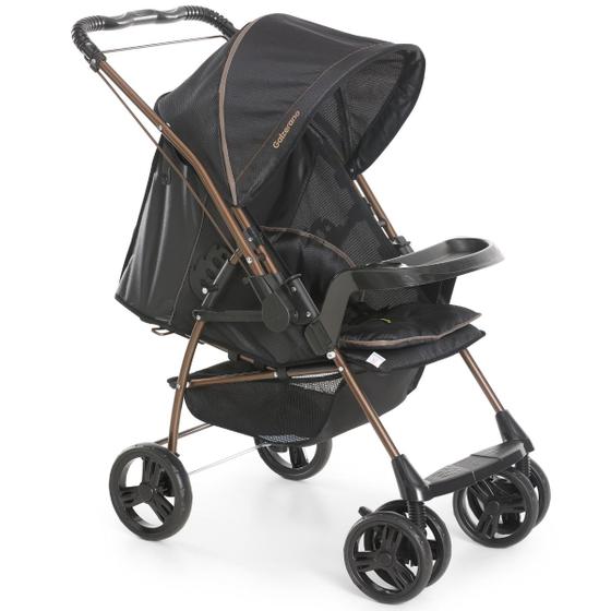 Carrinho de Bebe Galzerano Milano Reversível Ii Preto e Cobre