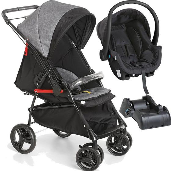 Carrinho de Bebe Galzerano Bebê Conforto Maranello Preto e Cinza Carrinho de Bebe Galzerano Bebê Conforto Maranello Preto e Cinza