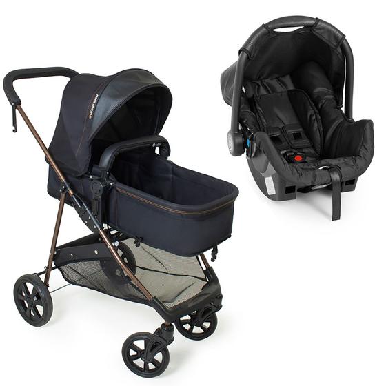 Carrinho de Bebe Galzerano Bebê Conforto Napoli Preto e Cobre Carrinho de Bebe Galzerano Bebê Conforto Napoli Preto e Cobre
