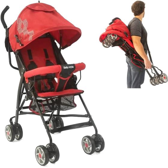 Carrinho de Bebe Baby Style Umbrella Vermelho