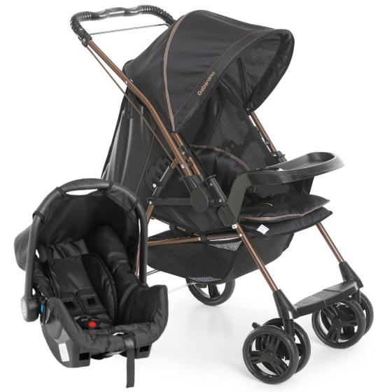 Carrinho de Bebe Galzerano Bebê Conforto Milano Preto e Cobre Carrinho de Bebe Galzerano Bebê Conforto Milano Preto e Cobre