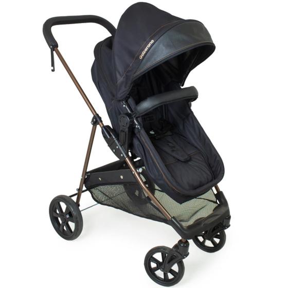 Carrinho de Bebe Galzerano Napoli Preto e Cobre