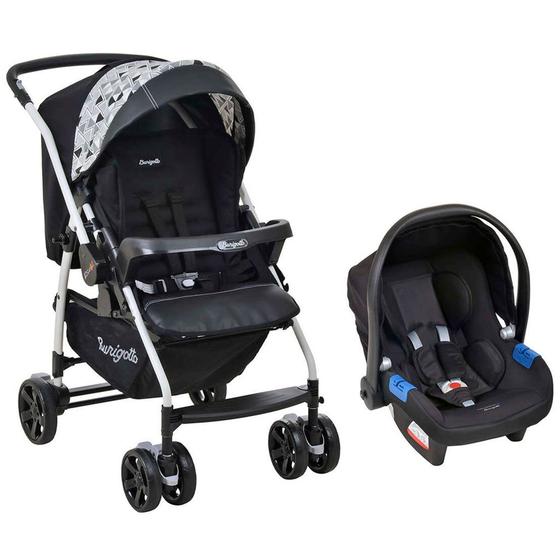 Carrinho de Bebe Burigotto Bebê Conforto Rio K Astratto Preto 4019